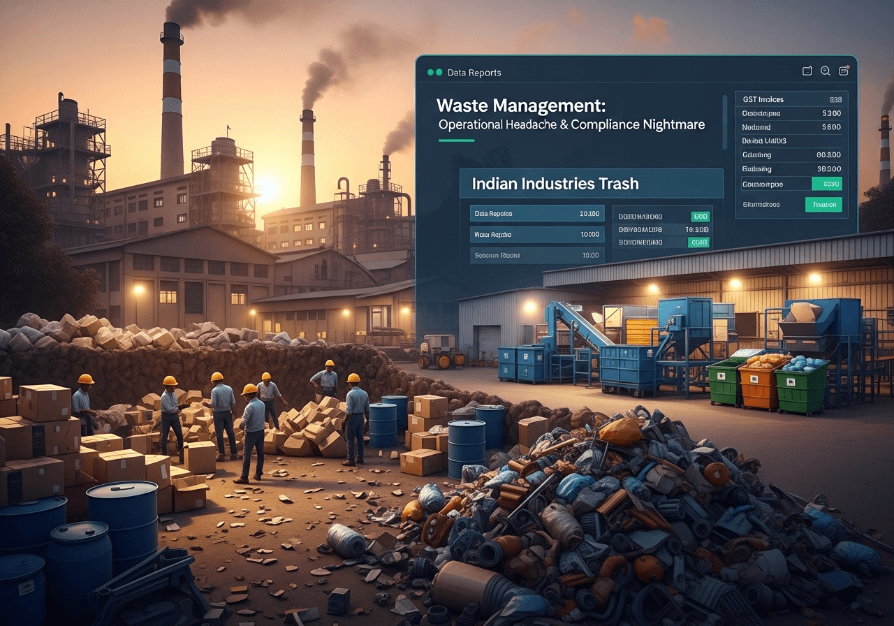 Piles of commercial cardboard waste